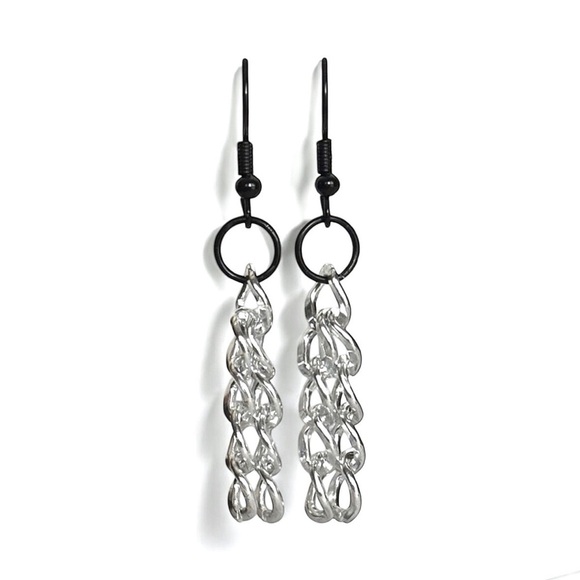5 For $25💫Alternative Silver Chain Dangles Earrings - Picture 4 of 6